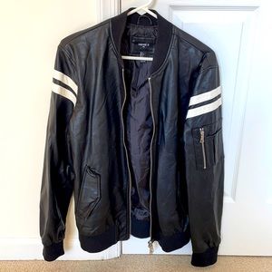 Forever 21 Leather Bomber Racer Jacket